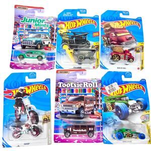 Hot Wheels Carded Lot Of 8 Tootsie Roll Junior Mints Toy Cars New (G)